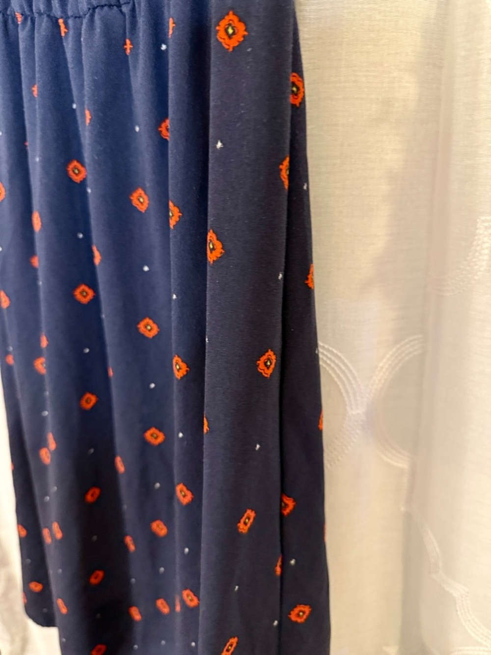 A New Day Navy Midi Dress | XS | Red Geo Print Sleeveless Dress Diamond 💎 - Picture 5 of 16